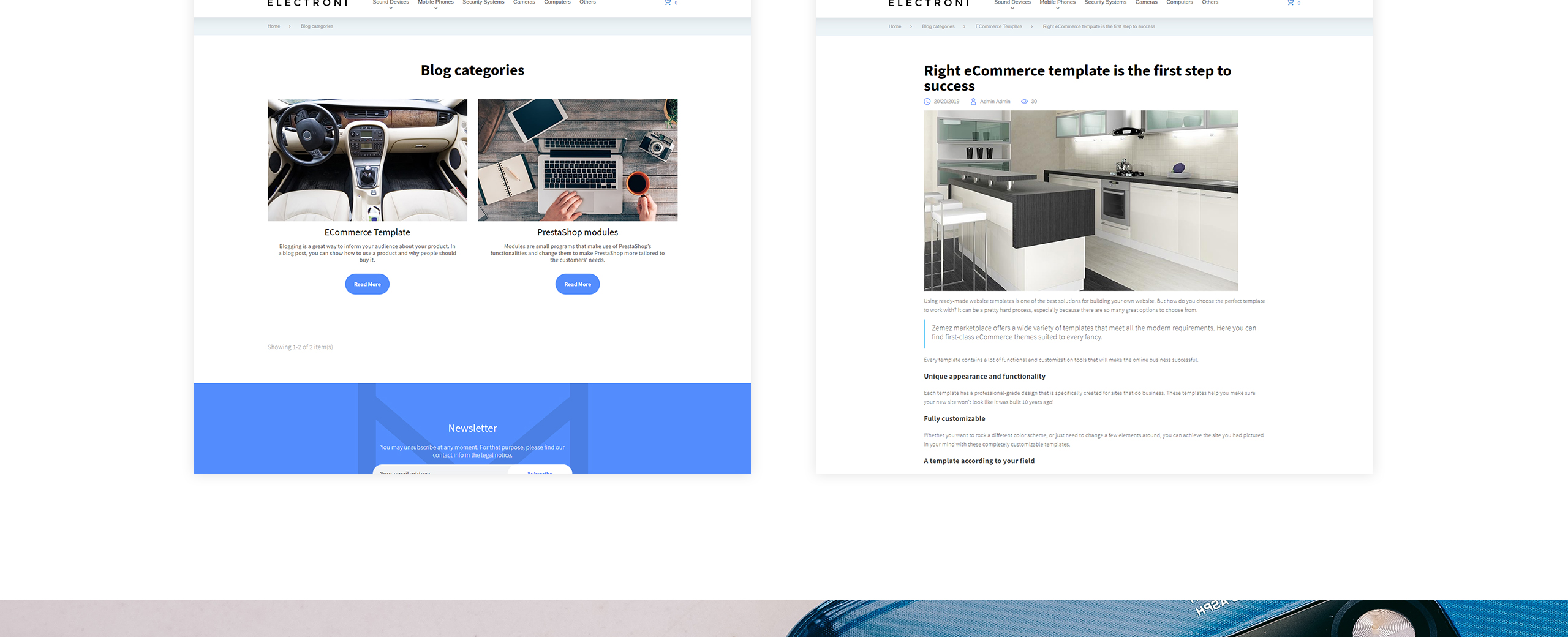 электронные устройства prestashop тема