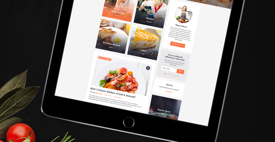 ресторан блог wordpress тема
