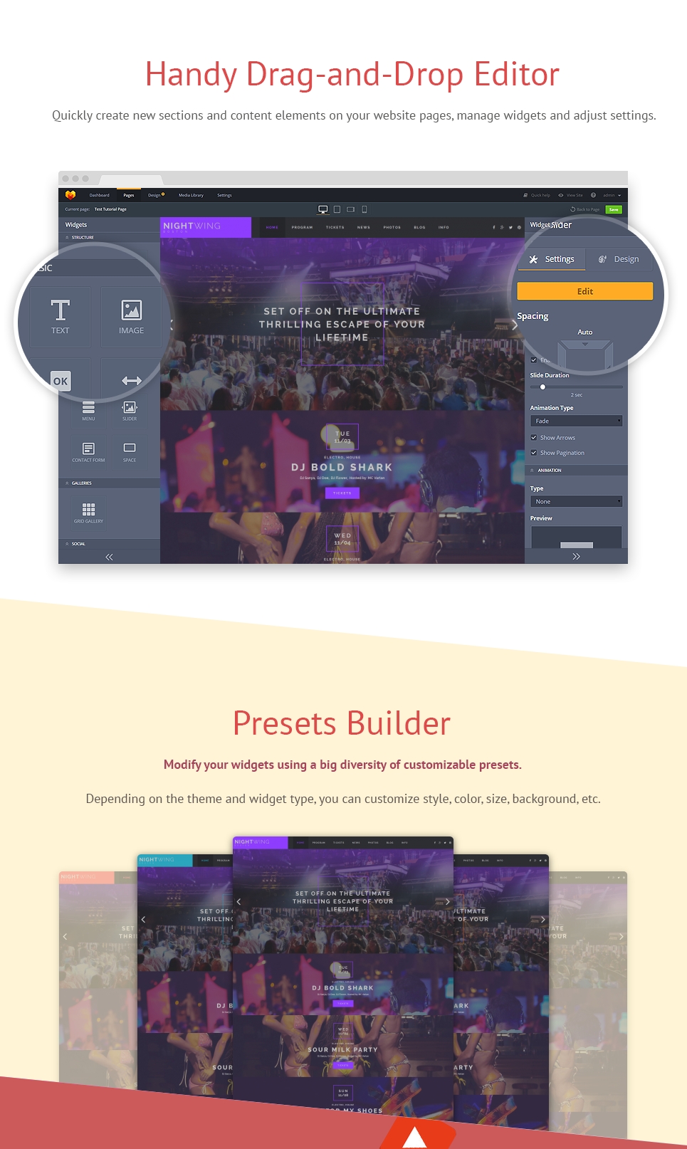 ночной клуб moto cms 3 шаблон