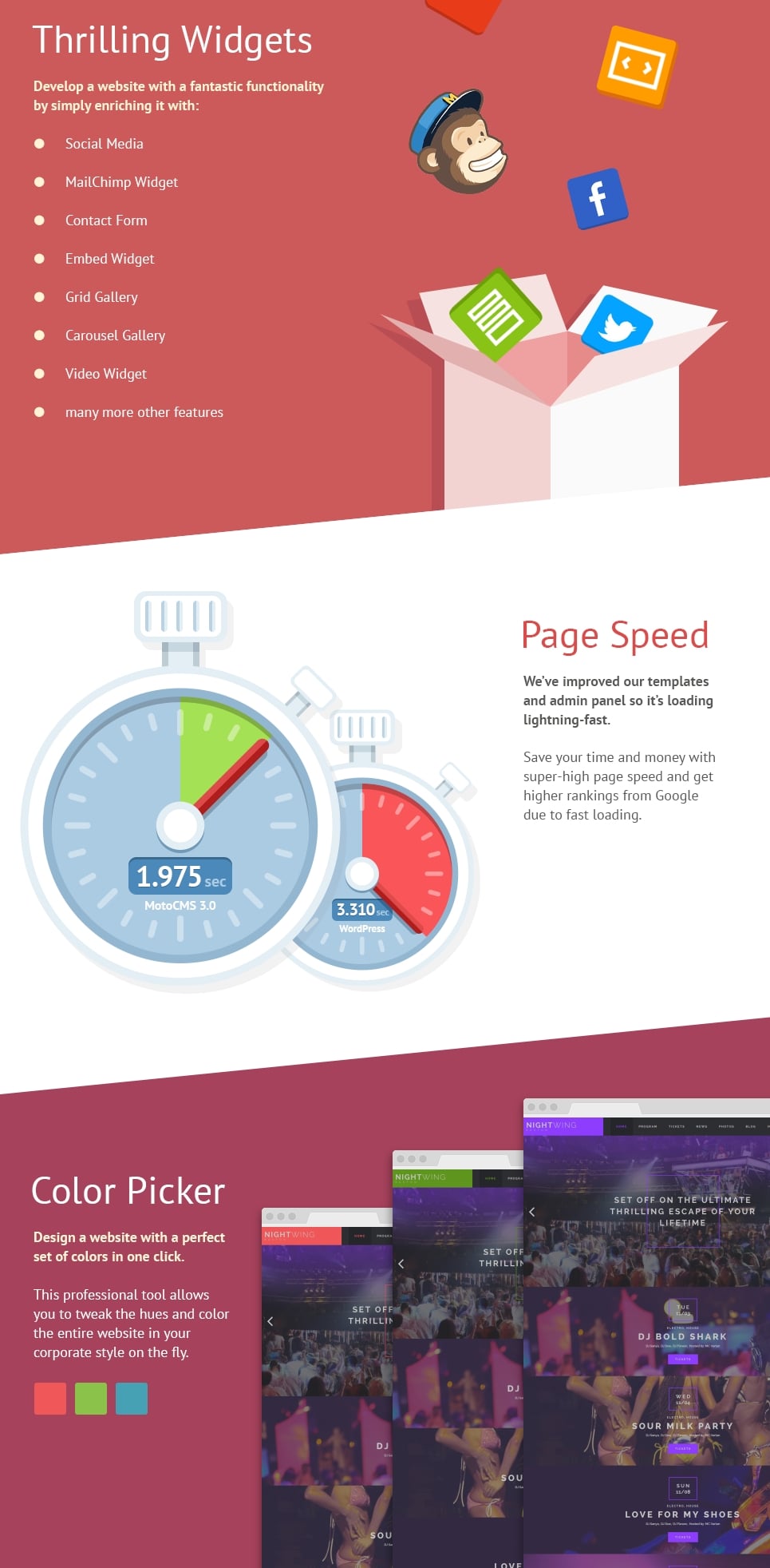 ночной клуб moto cms 3 шаблон