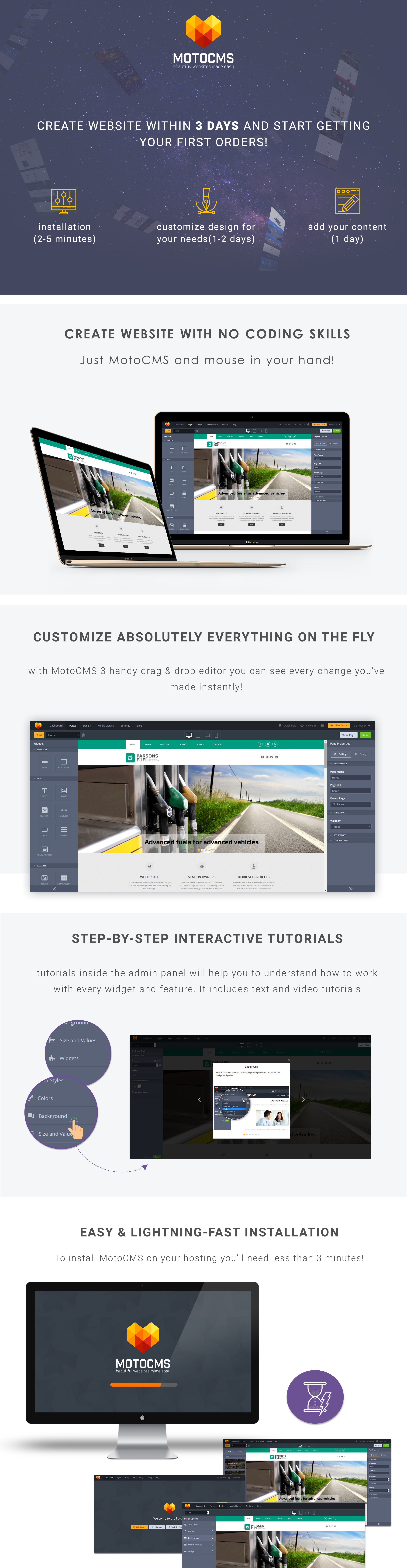 азс moto cms 3 шаблон