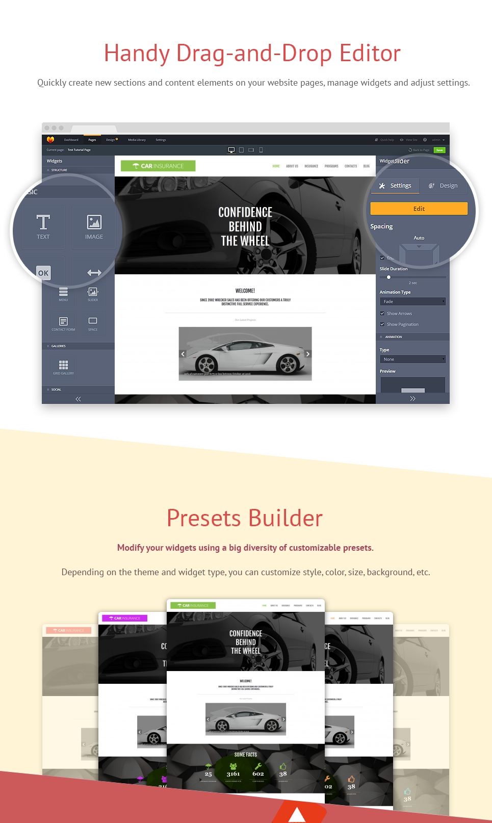 шаблон car insurance moto cms 3
