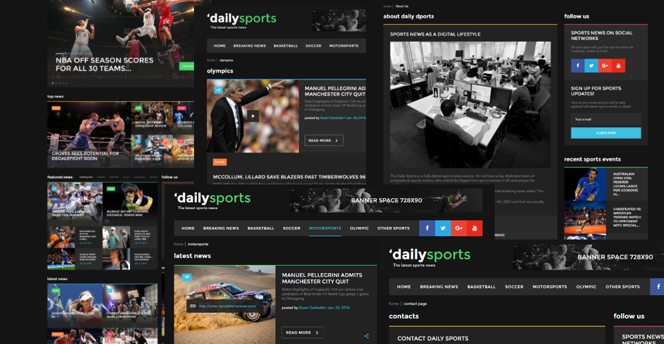 шаблон сайта dailysports