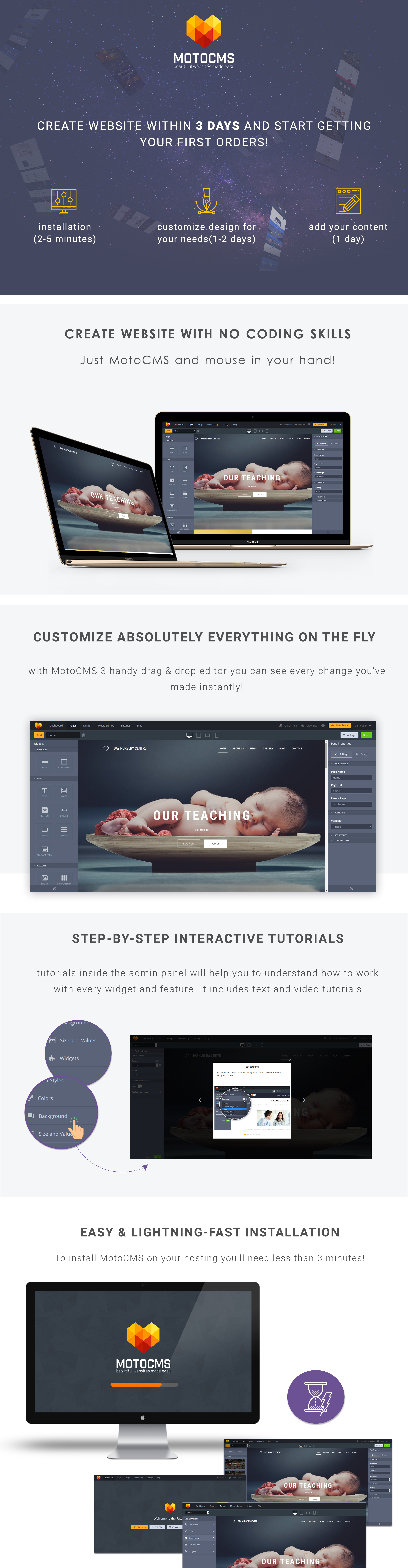 шаблон babysitter moto cms 3