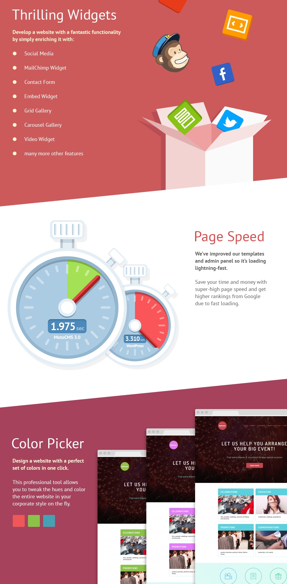 планировщик событий moto cms 3 шаблон