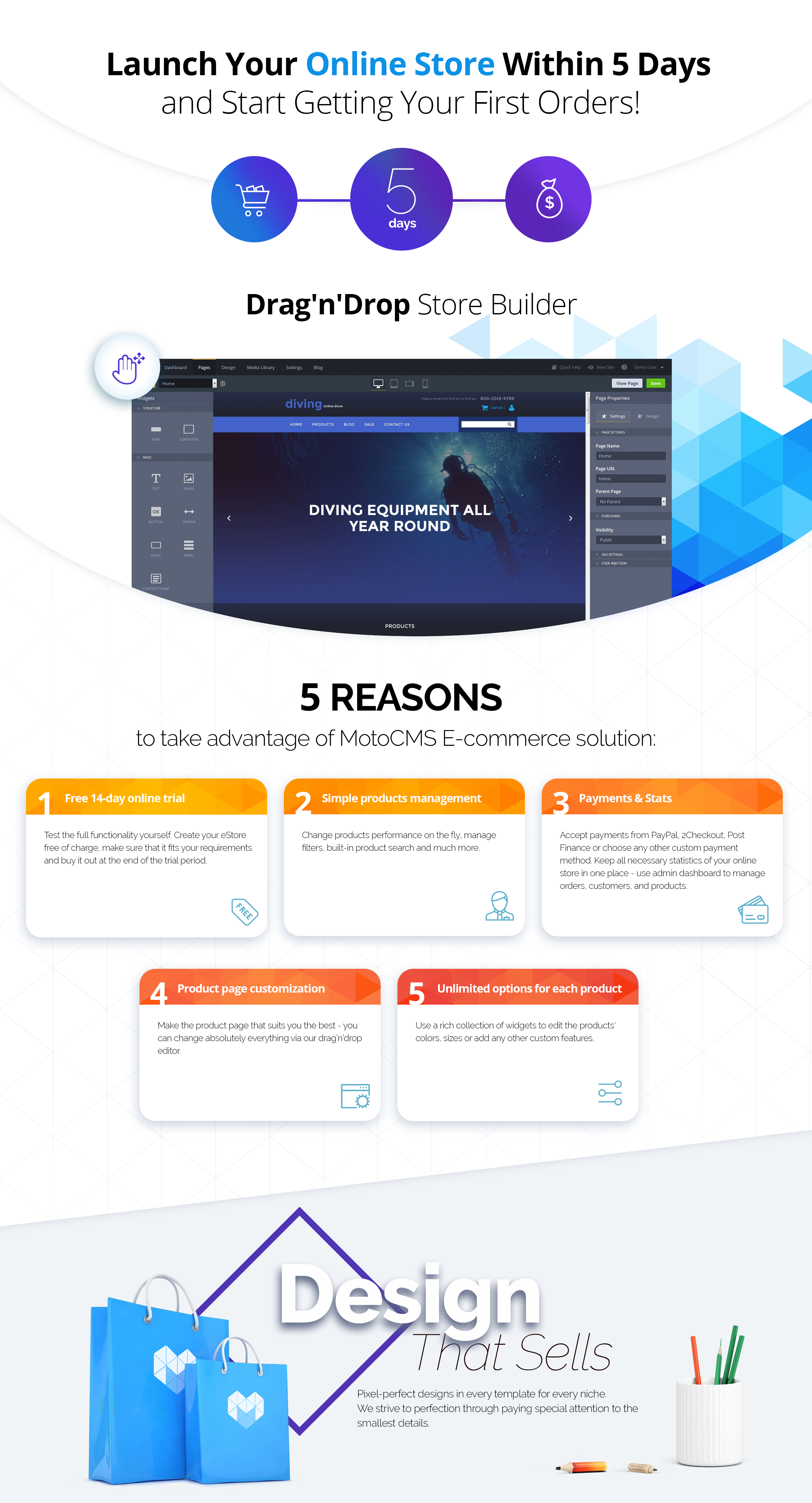 дайвинг motocms шаблон электронной коммерции