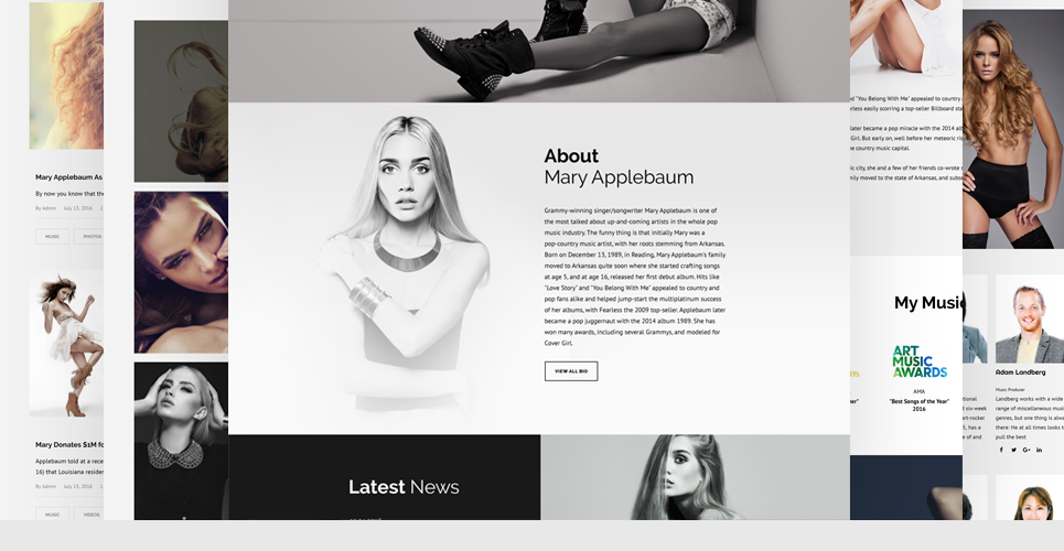 медиа и знаменитости отзывчивая тема wordpress