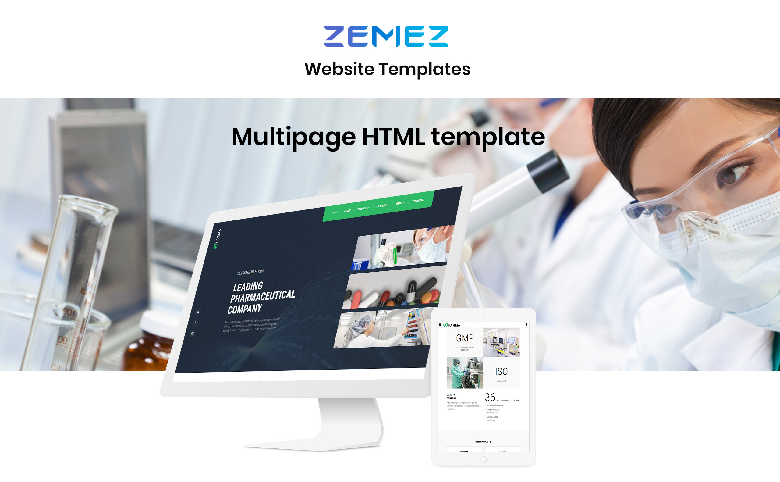 аптека многостраничный чистый bootstrap html шаблон сайта