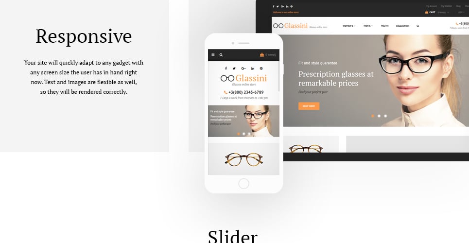 тема glassini magento