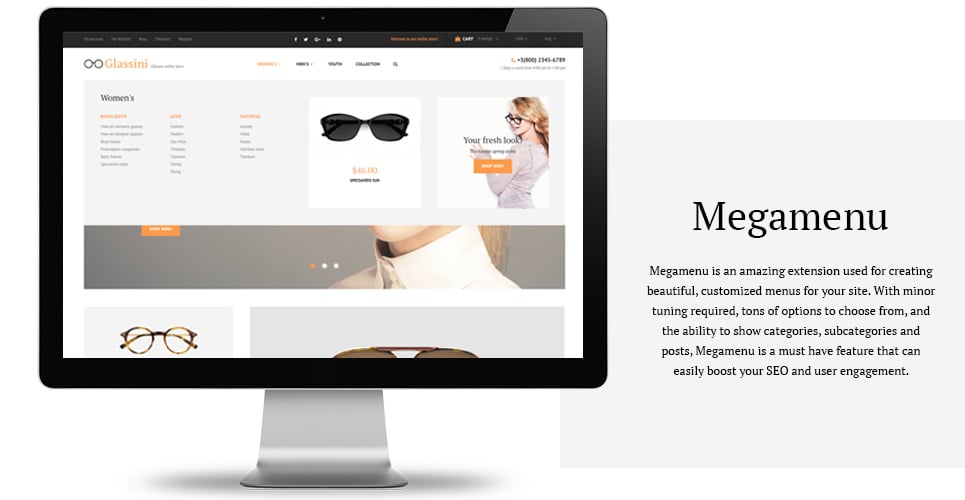 тема glassini magento