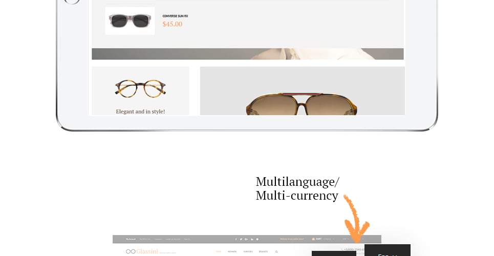 тема glassini magento