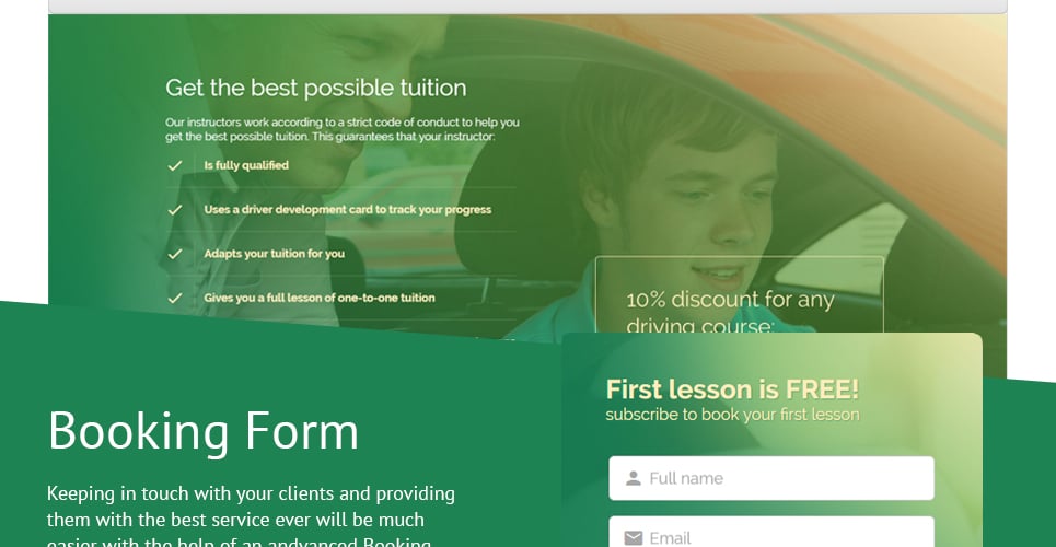 шаблон адаптивной целевой страницы traffic school