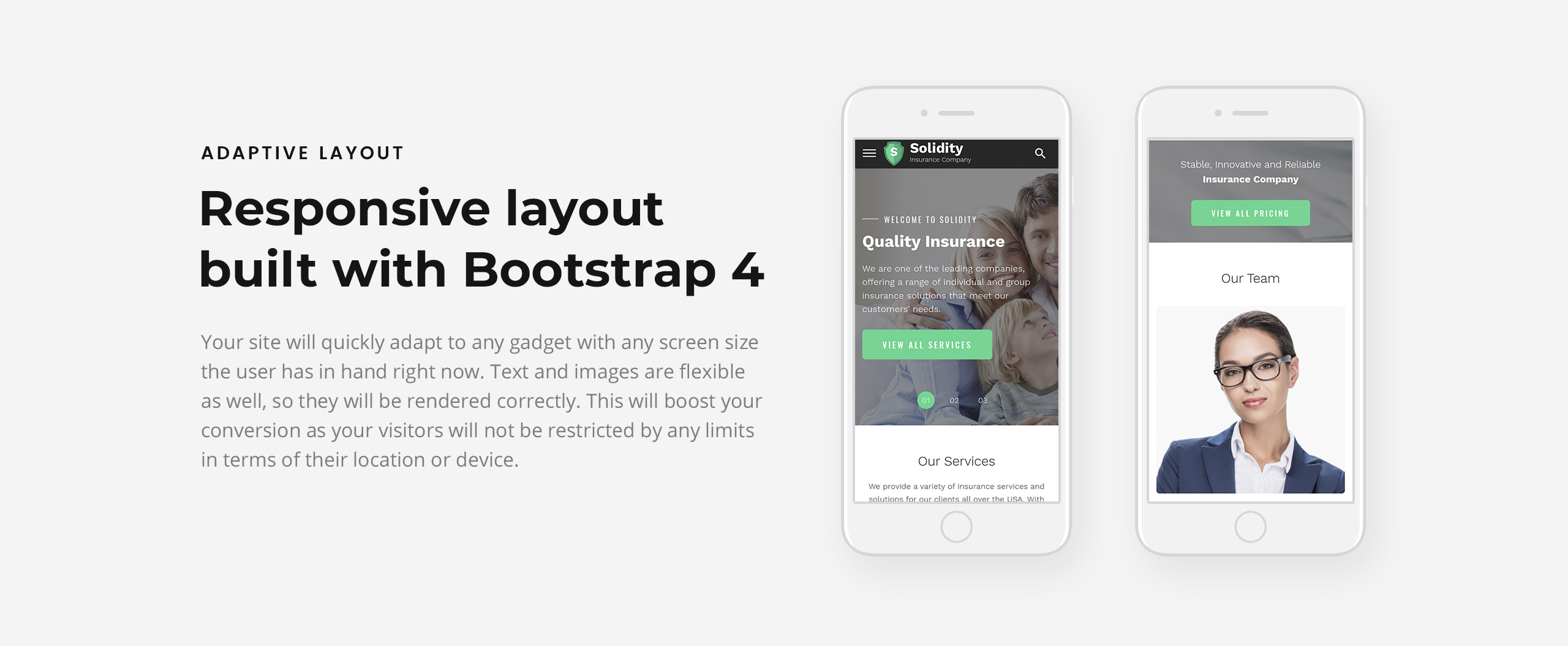 страхование многостраничный чистый html bootstrap шаблон сайта