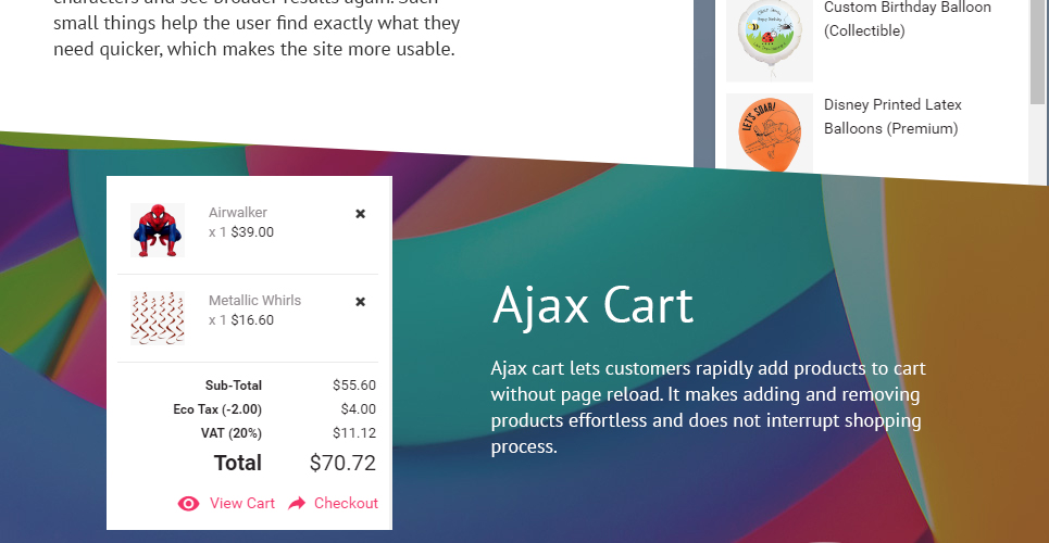 воздушные шары шаблон opencart