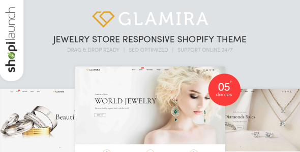 ювелирный магазин отзывчивая тема shopify