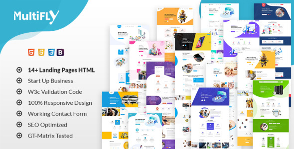 шаблон html-целевой страницы multifly startup