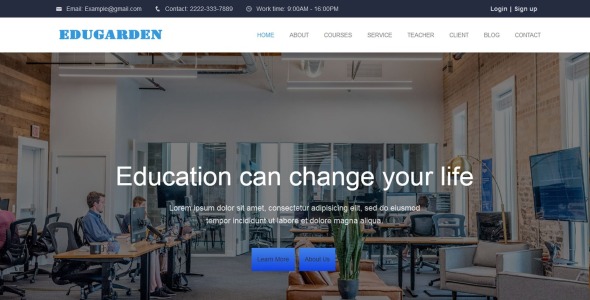 Education Responsive Landing Page Template