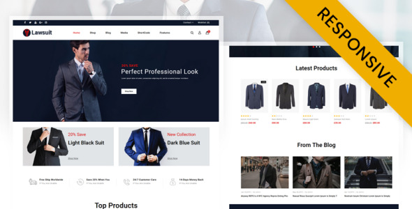 Suits &amp; Blazers Store WooCommerce Theme