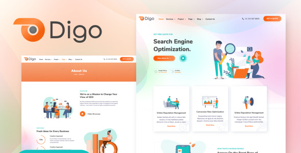 seo и digital маркетинговое агентство wordpress elementor theme