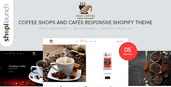 Coffee Shops &amp; Cafes Responsive Shopify Theme