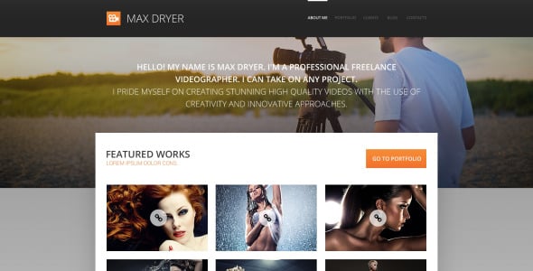 pro photographer portfolio wordpress тема
