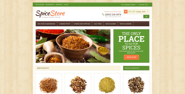 spice shop отзывчивая тема magento
