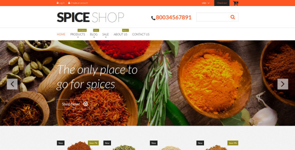 специи для приготовления пищи тема shopify
