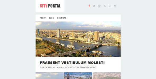 адаптивный шаблон информационного бюллетеня городского портала