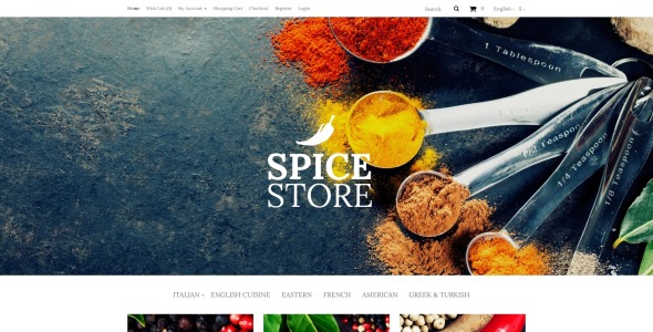 шаблон opencart spice food shop