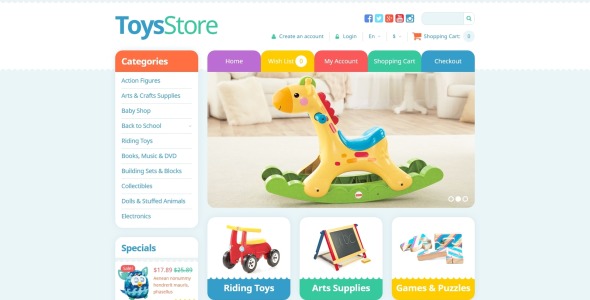 магазин игрушек шаблон opencart
