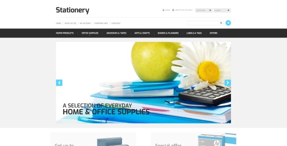 шаблон opencart магазина канцелярских товаров