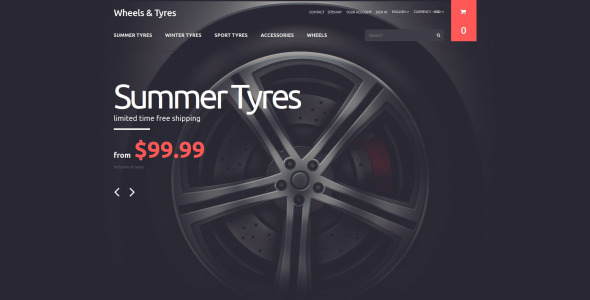 тема prestashop wheels and tyres