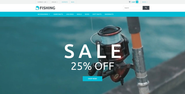 рыболовный магазин prestashop тема