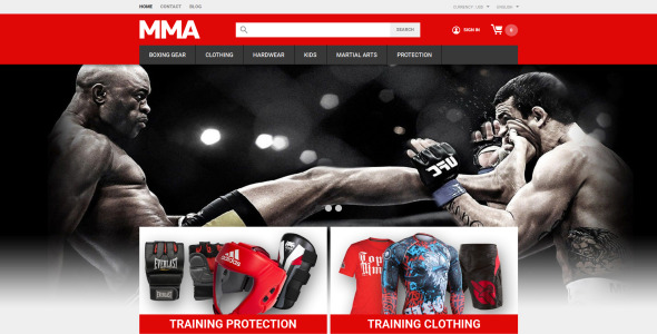 магазин одежды для ММА тема prestashop