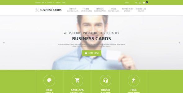 тема магазина визитных карточек prestashop