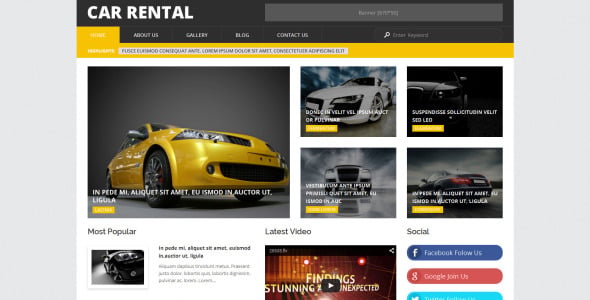 прокат автомобилей wordpress тема