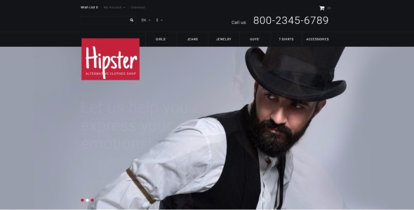 шаблон Hipster opencart