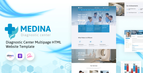 многостраничный html шаблон сайта диагностического центра