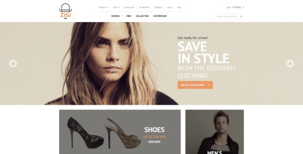 одежда отзывчивая тема magento