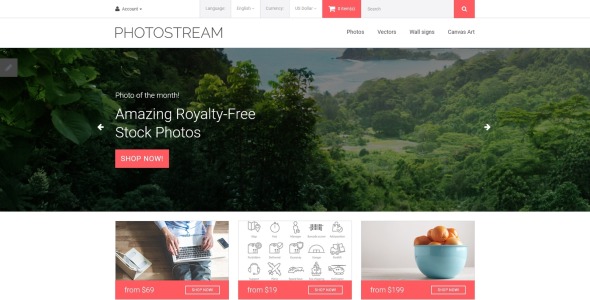 шаблон opencart photostream