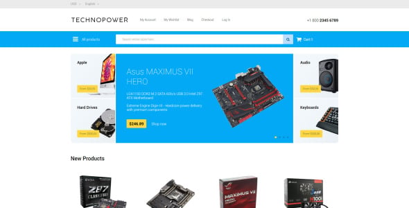 тема techno power magento
