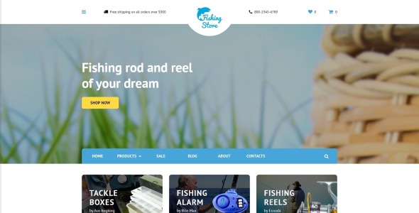 шаблон opencart рыболовного магазина