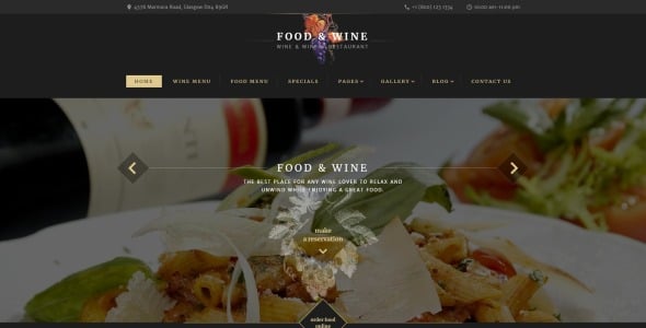 шаблон сайта food wine