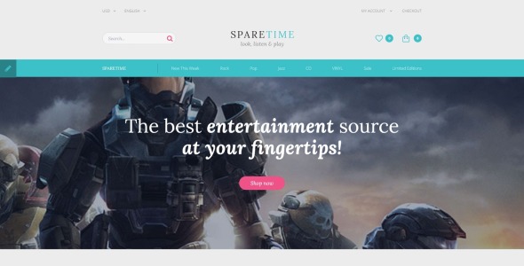 свободное время шаблон opencart