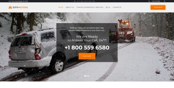 авто буксировочная компания wordpress тема