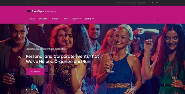 события компании wordpress тема