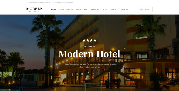 отзывчивый многостраничный шаблон сайта hotel woods