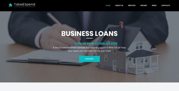 кредиты и ипотека бизнес тема wordpress
