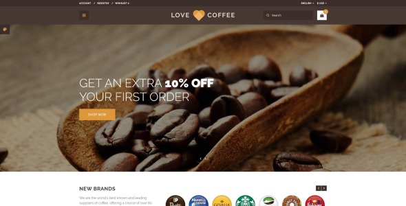 шаблон кофейни opencart