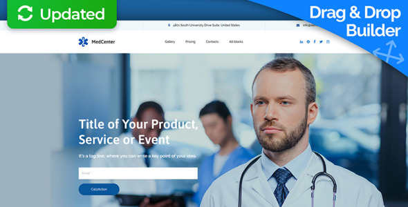 шаблон целевой страницы medcenter motocms 3